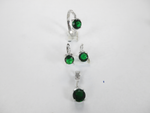 将图像加载到图库查看器中， Sterling silver jewelry set with green gemstone ring, earrings, and pendant on a white background.
