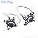 Load image into Gallery viewer, Sterling silver toe rings featuring amethyst gemstones for women&#39;s jewelry.

