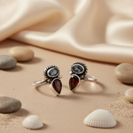 将图像加载到图库查看器中， 925 Silver Gemstone Toe Rings | Women's Daily Wear Jewelry
