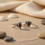 Load image into Gallery viewer, 925 Silver Garnet Toe Rings for Women | Adjustable Jewelry
