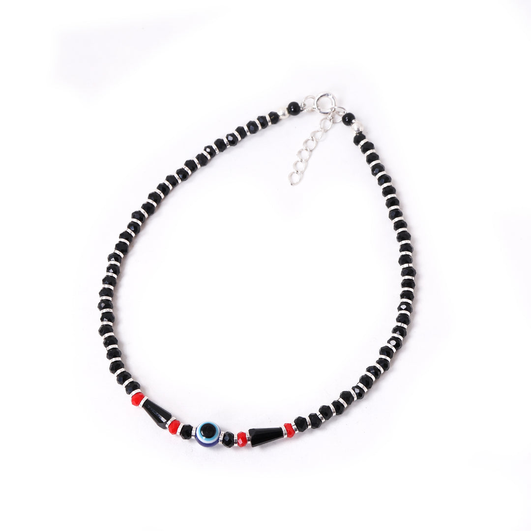 Tobillera de plata 925 con ojo turco para mujer | Joyería de protección