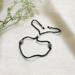 将图像加载到图库查看器中， Black Cord Adjustable Bracelet with Oxidized Silver Beads
