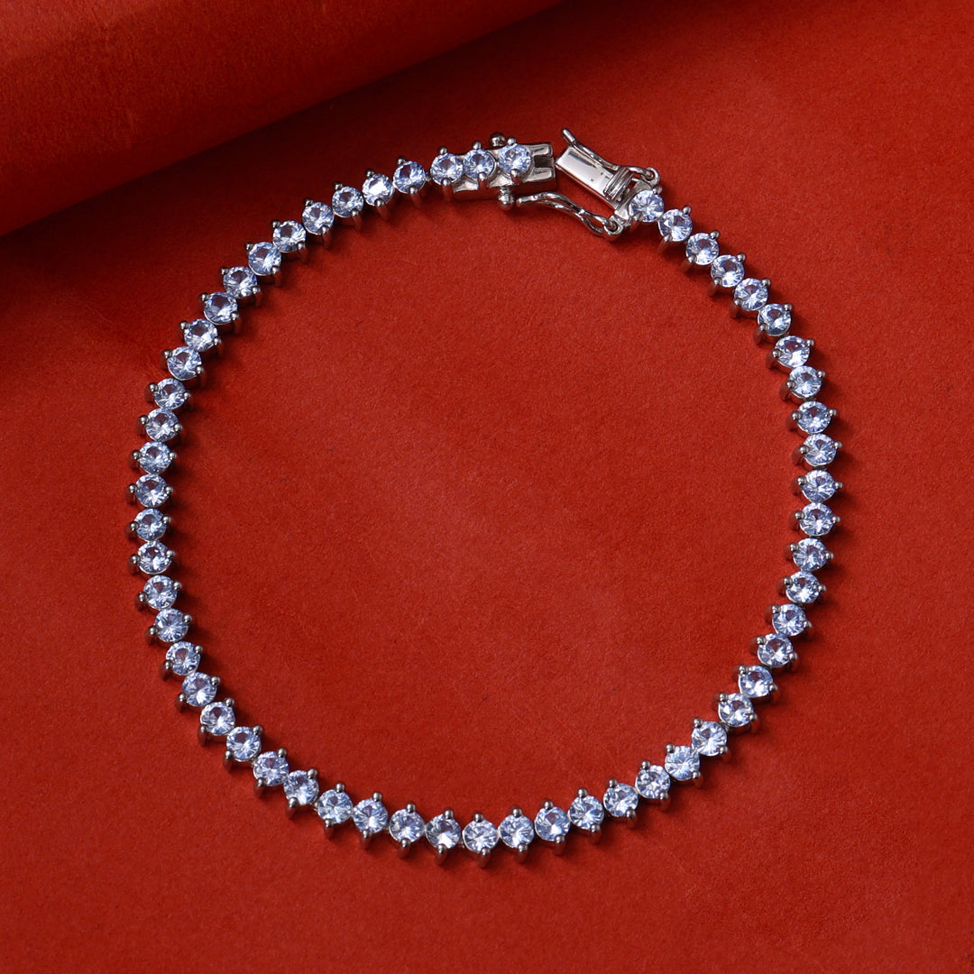 Pulsera de tenis de tanzanita de plata para mujer | Regalo para ella