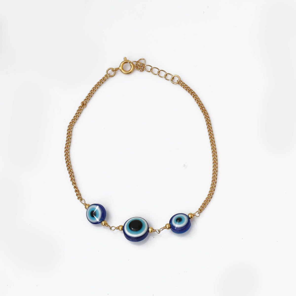 Pulsera de oro con dije de ojo malvado para mujer | joyería de protección
