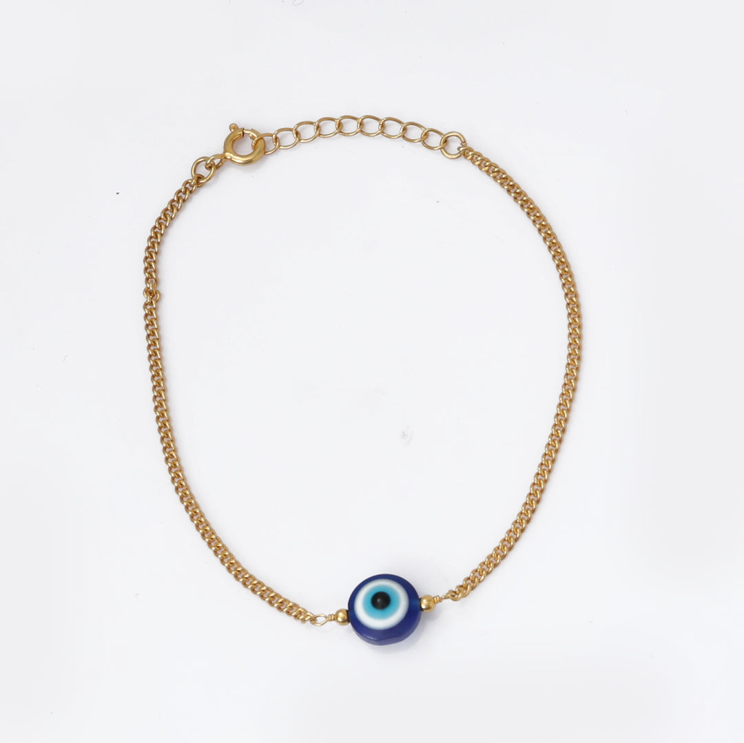 Pulsera de cadena de oro con ojo malvado para mujer | Joyería de protección