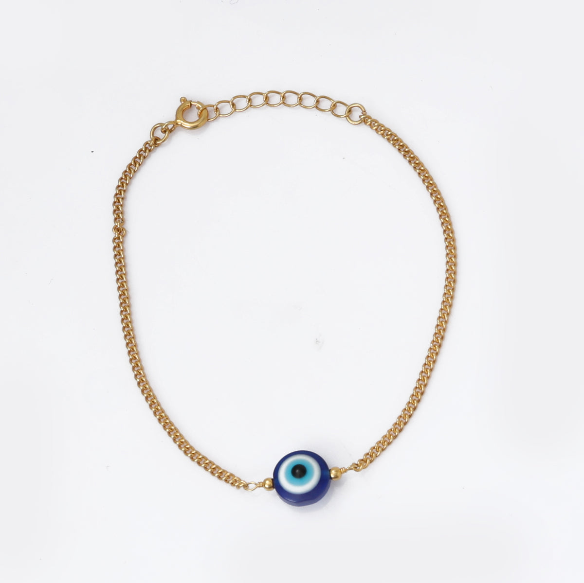Pulsera de cadena de oro con ojo malvado para mujer | joyería de protección