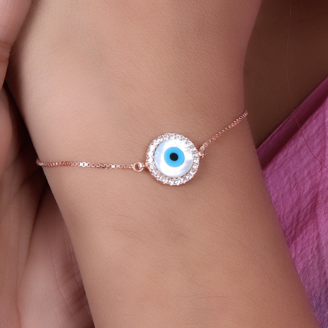 Rose gold plating Evil Eye Bracelet for Women | Protection Jewelry