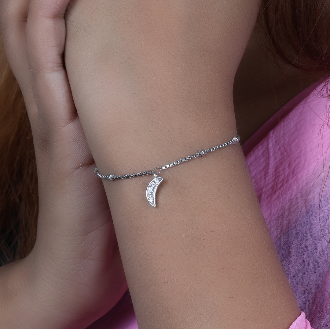 925 Silver Moon Anklet for Women | Dainty Foot Jewelry