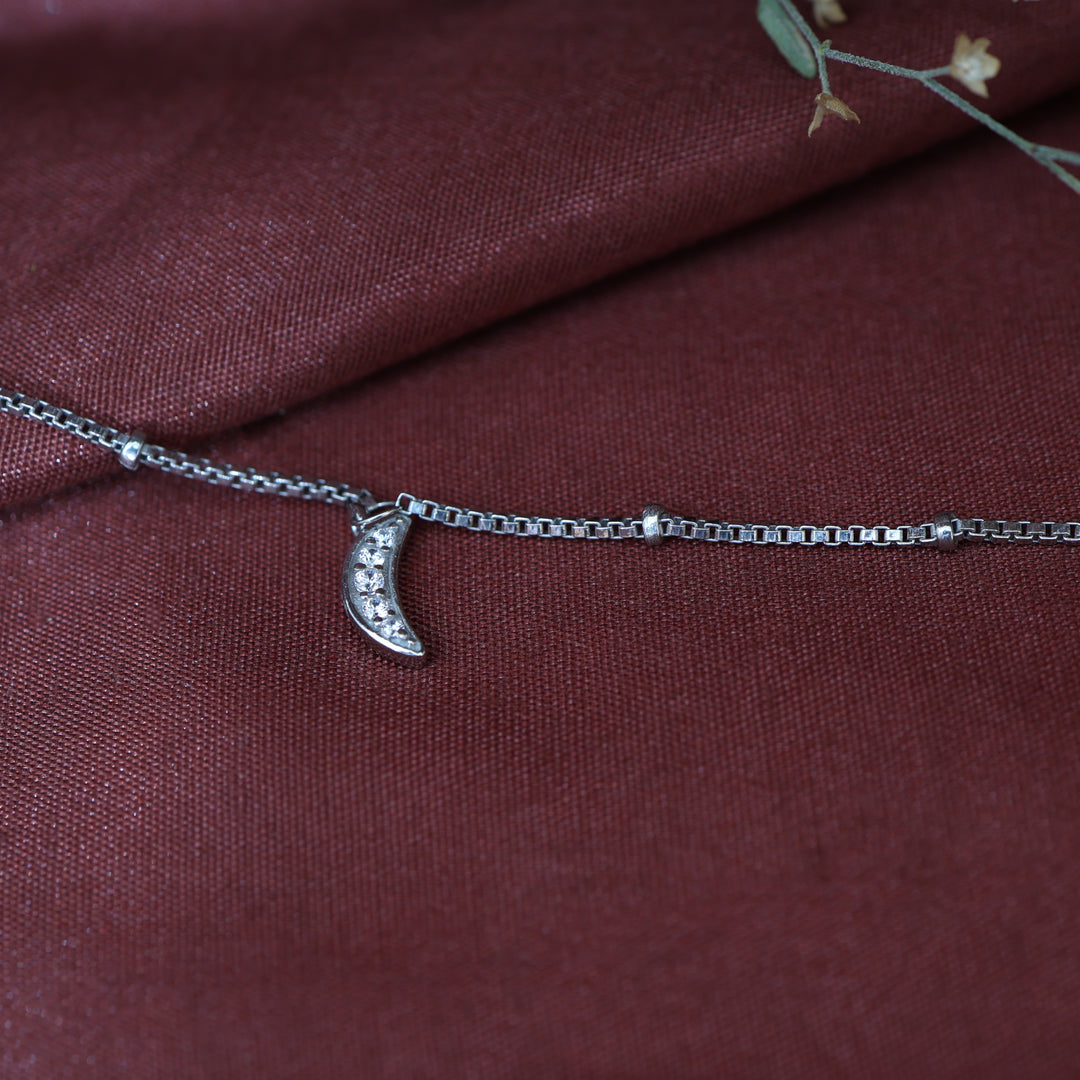 925 Silver Moon Anklet for Women | Dainty Foot Jewelry
