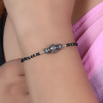 Load image into Gallery viewer, Silver Bead Black Bracelet for Women | Daily Wear Gift
