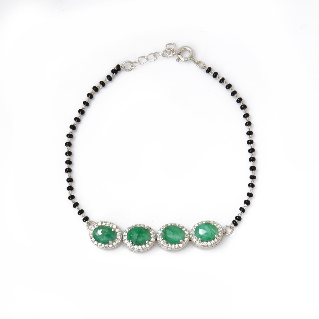 Pulsera de esmeralda de plata 925 para mujer | Joyería con piedras preciosas