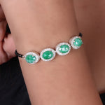 Load image into Gallery viewer, Pulsera de esmeralda de plata 925 para mujer | Joyería con piedras preciosas
