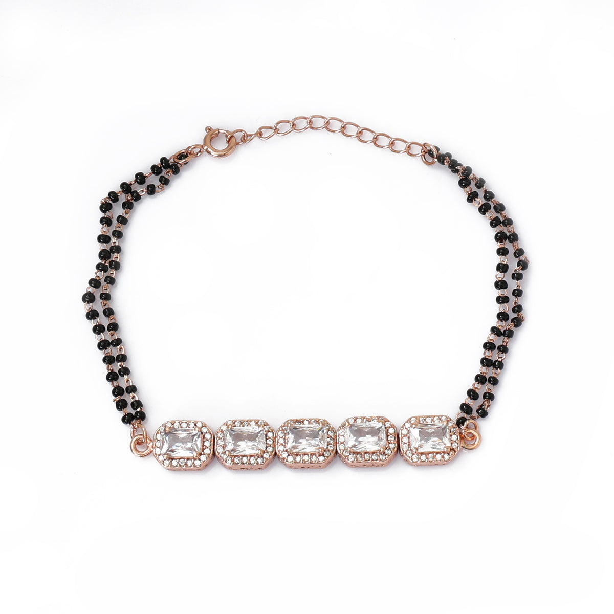 Rose gold plating crystal bracelet for women | party wear jewelry