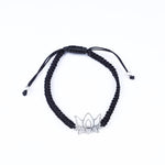 将图像加载到图库查看器中， 925 Sterling Silver Lotus Cord Bracelet for Daily Wear | Adjustable
