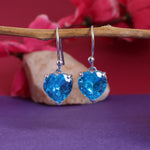 Load image into Gallery viewer, Pendientes de plata con corazón azul para mujer | Joyas con piedras preciosas
