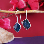 Load image into Gallery viewer, 925 Silver Blue Gemstone Drop Earrings for Women | Gift| High Polish
