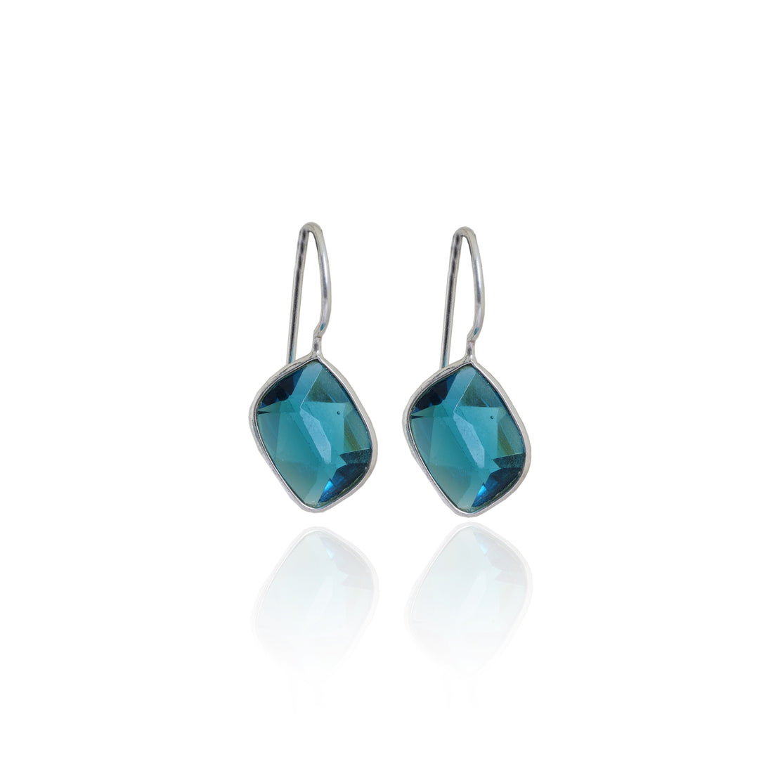 925 Silver Blue Gemstone Drop Earrings for Women | Gift| High Polish