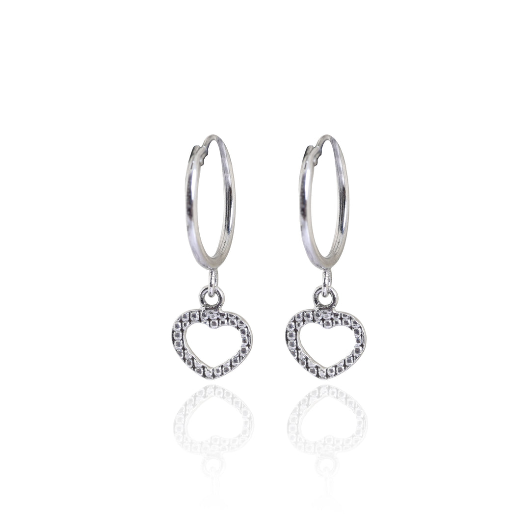 925 Silver Heart Hoop Earrings for Women | Dainty Jewelry