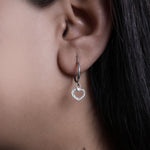 Load image into Gallery viewer, 925 Silver Heart Hoop Earrings for Women | Dainty Jewelry
