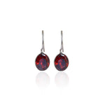 Load image into Gallery viewer, Pendientes de granate en plata 925 para mujer | Pendientes colgantes con piedra roja
