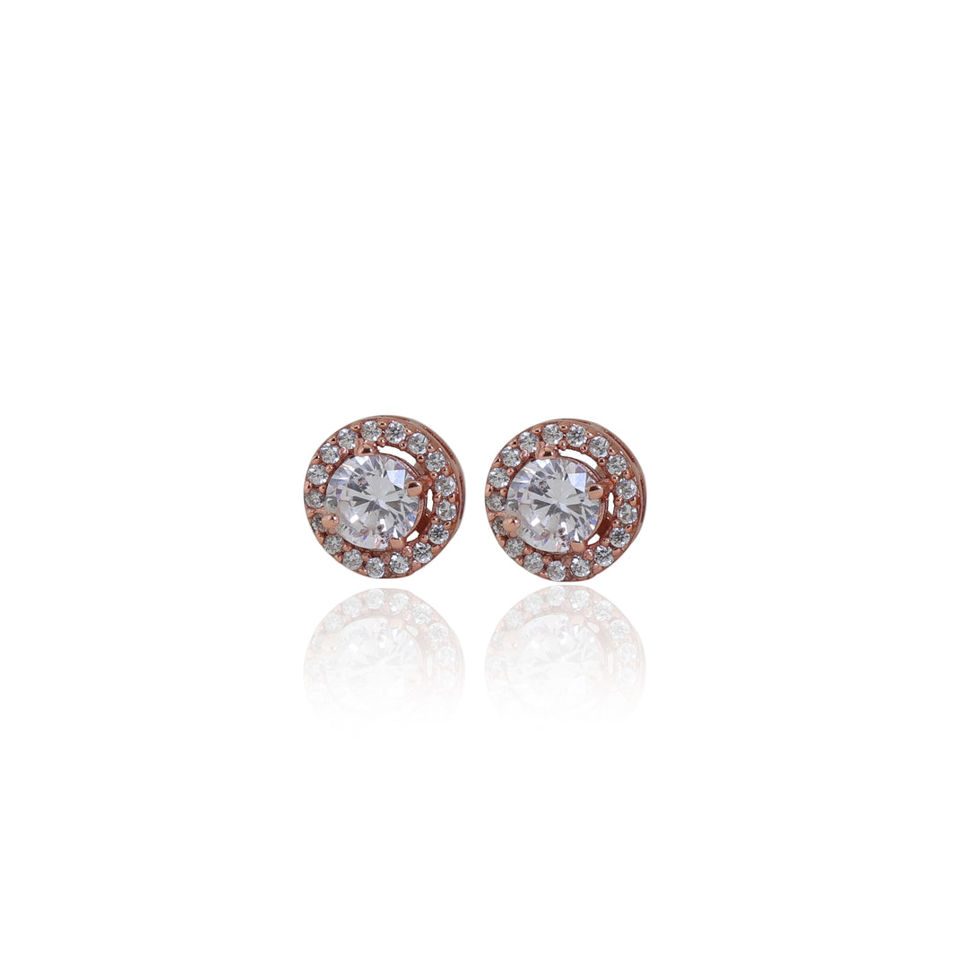 Rose Gold Stud Earrings with Cubic Zirconia | Women's Jewelry Gift