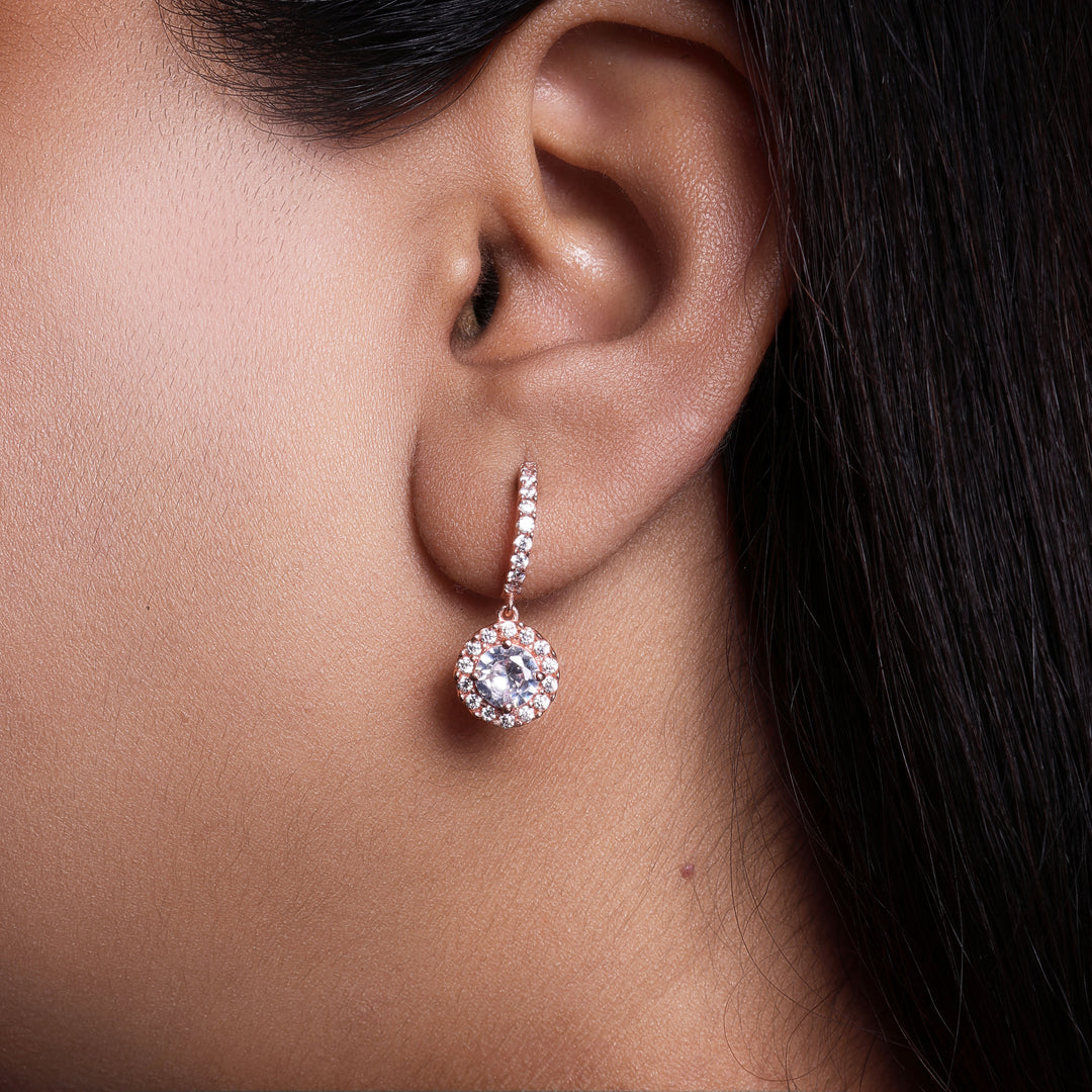 Rose Gold Stud Earrings with Cubic Zirconia | Women's Jewelry Gift