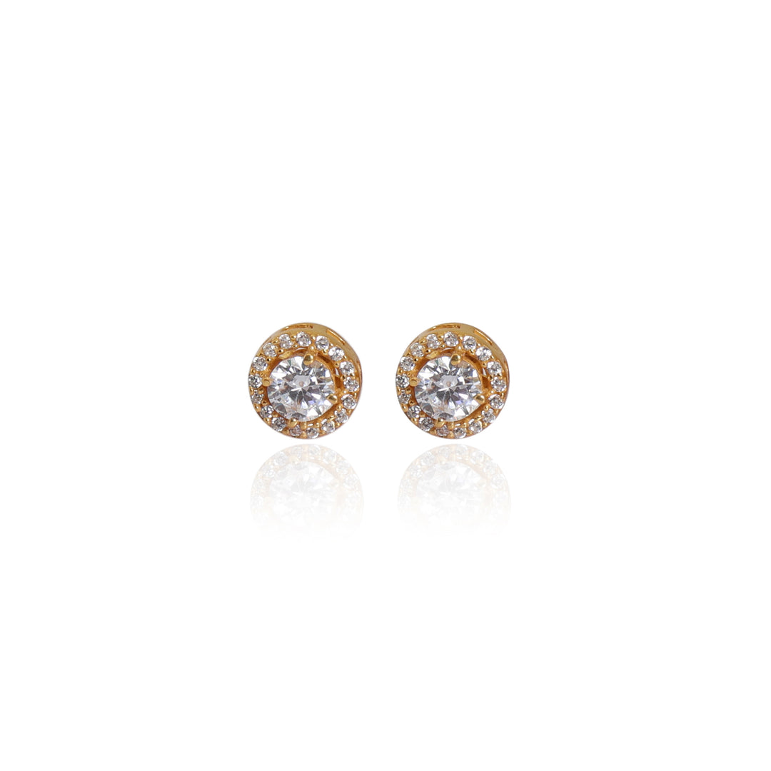 Gold Stud Earrings with Cubic Zirconia | Women's Jewelry Gift