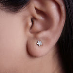 Load image into Gallery viewer, 925 Silver Cubic Zirconia Flower Stud Earrings for Women
