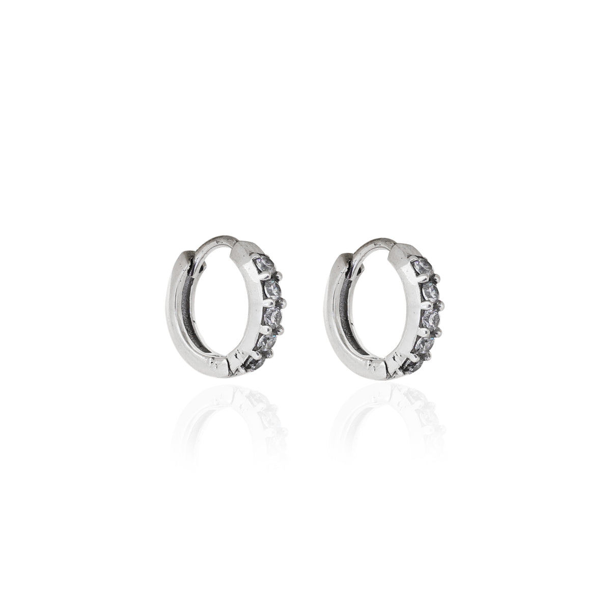 Aros de plata de ley 925 con circonitas | joyería para mujer