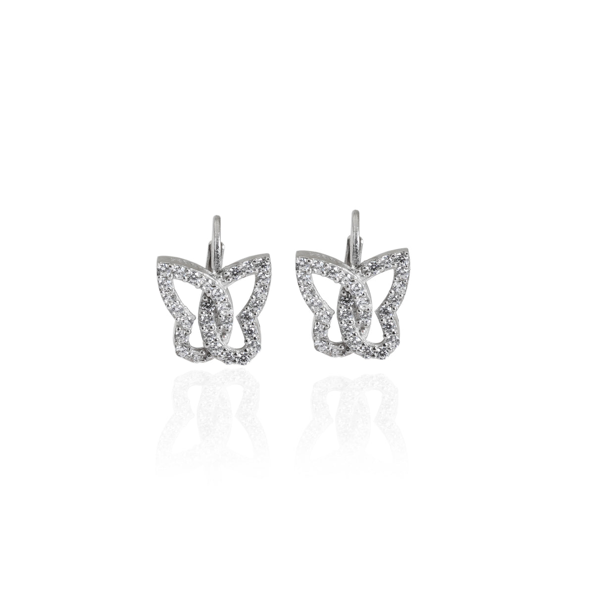 Pendientes de mariposa de plata 925 | circonita cúbica | joyería para mujer