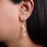 Load image into Gallery viewer, Silver Dangle Earrings with CZ Stones | Women&#39;s Elegant Jewelry
