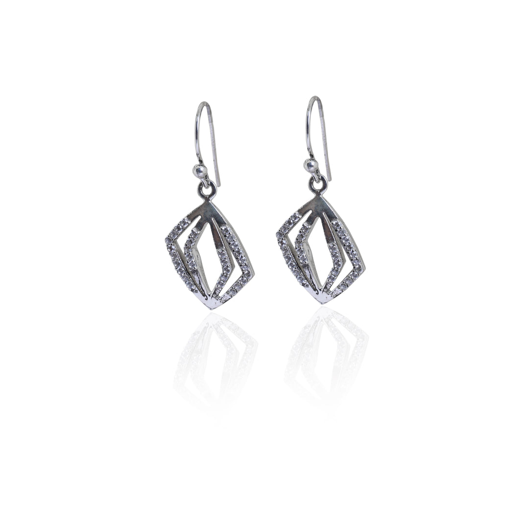 925 Silver Cubic Zirconia Dangle Earrings for Women | Gift| High Polish