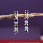 Load image into Gallery viewer, 925 Silver Black &amp; White Stone Drop Earrings | For Women
