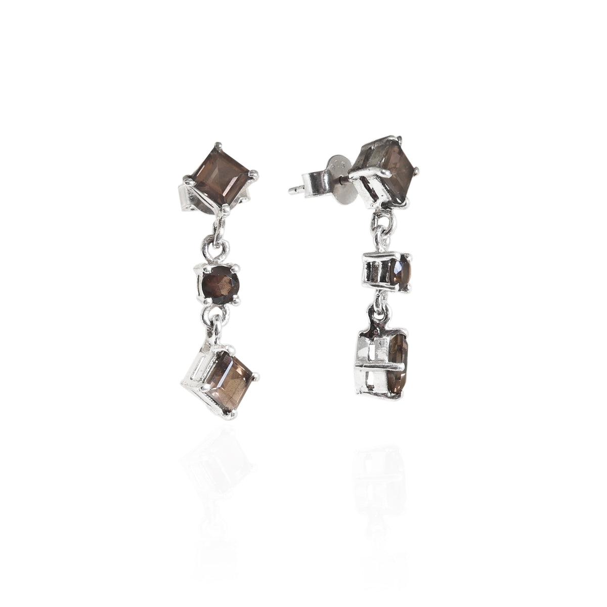 925 silver smoky quartz drop earrings for women | gift jewelry