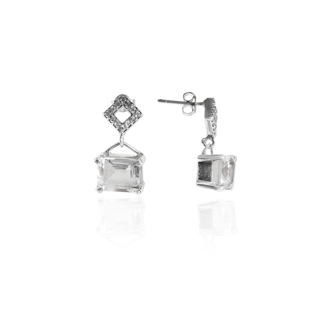 925 Silver Cubic Zirconia Dangle Earrings for Women | Gift | Elegant