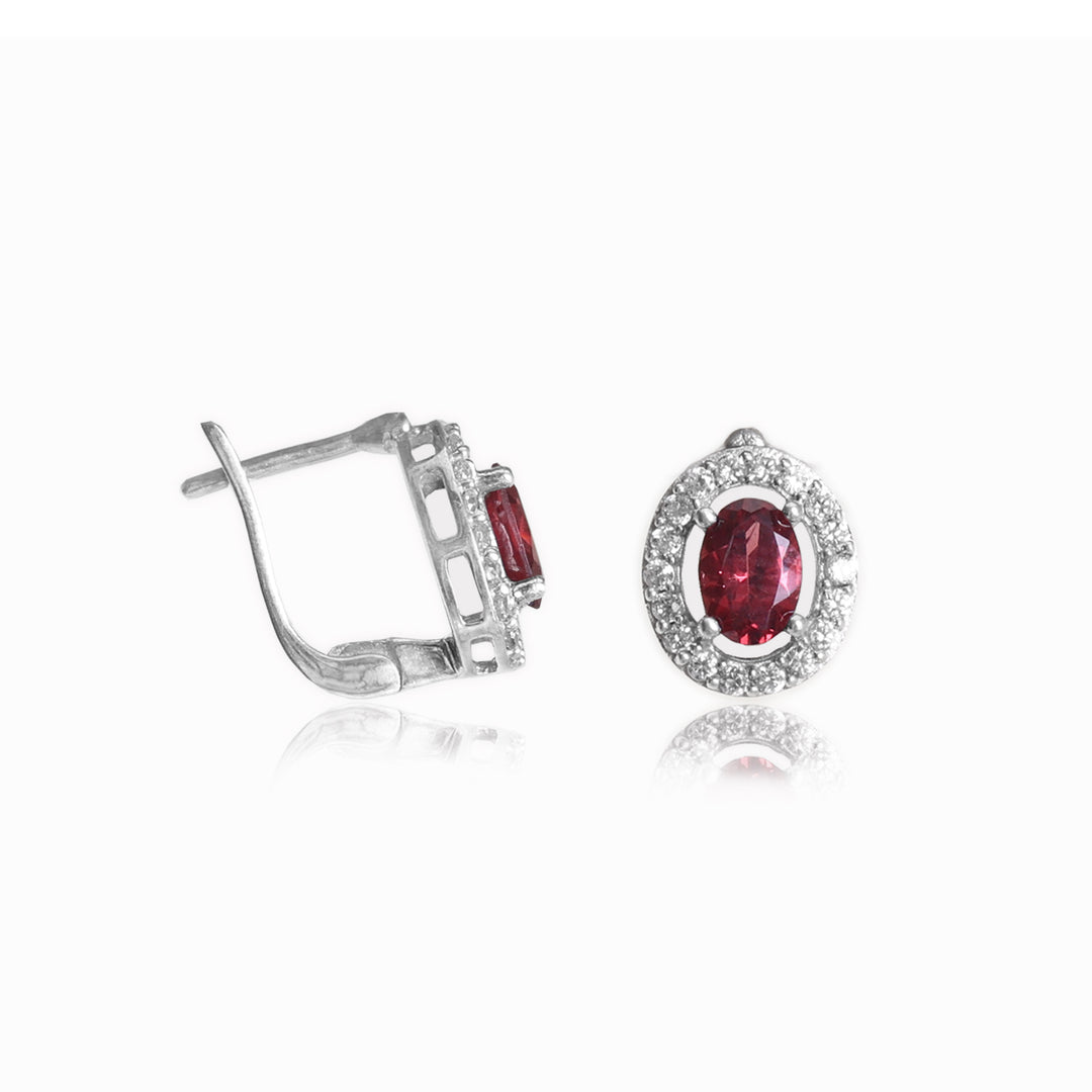 925 Silver Ruby Stud Earrings for Women | Gift Jewelry