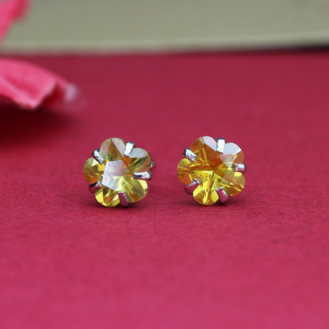 925 Silver Citrine Stud Earrings | Gemstone Jewelry for Women