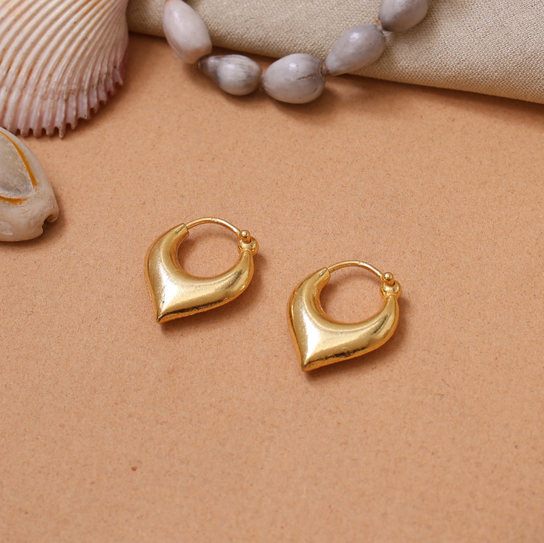 Gold Teardrop Hoop Earrings for Women | Daily Wear | Gift