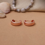 Load image into Gallery viewer, Rose Gold Textured Hoop Earrings for Women | Daily Wear
