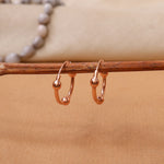 Load image into Gallery viewer, Rose Gold Hoop Earrings with Ball Charm | Women&#39;s Jewelry Gift
