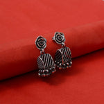 Load image into Gallery viewer, 925 Silver Rose Jhumka Earrings | Women&#39;s Indian Jewelry
