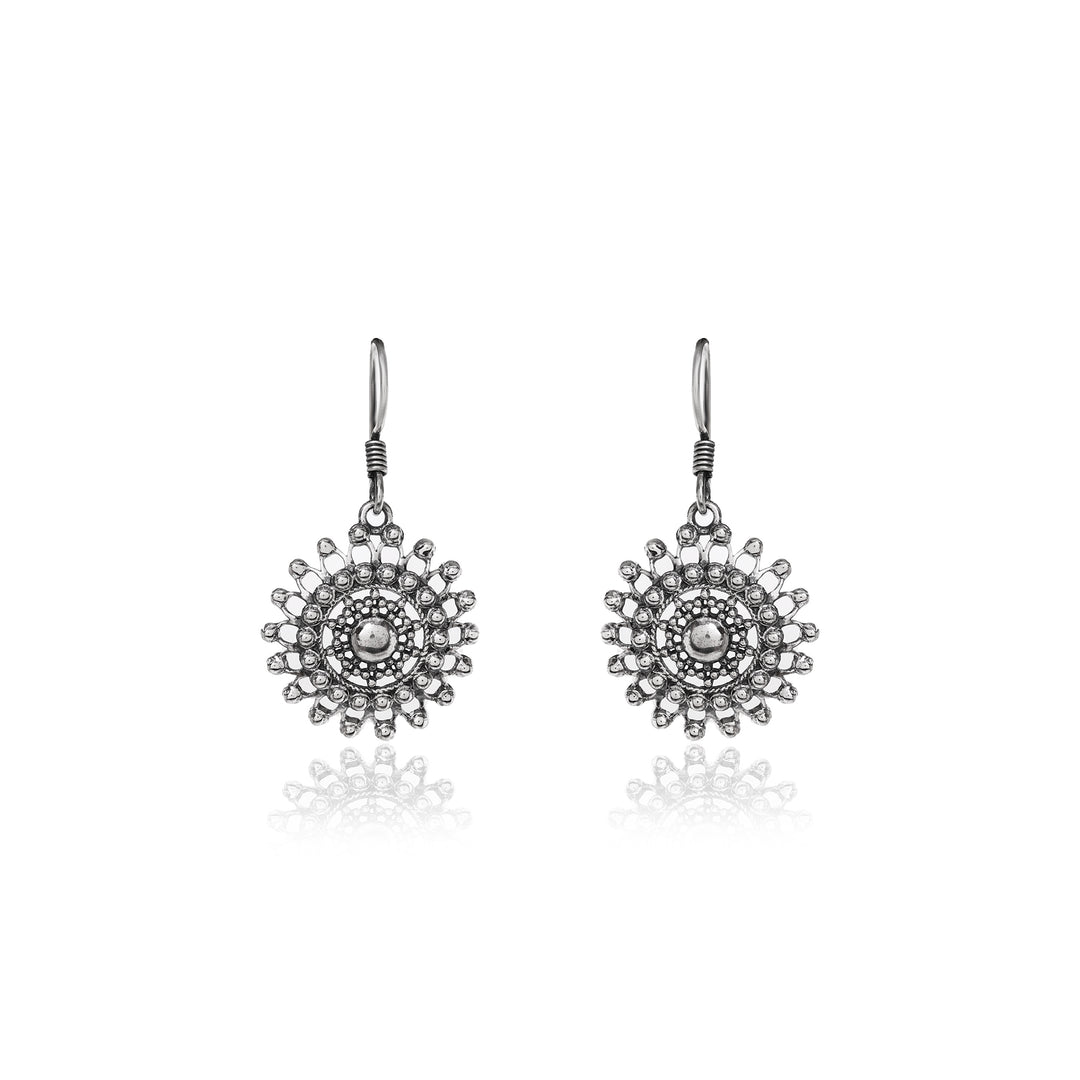 925 Silver Filigree Drop Earrings | Women's Floral Jewelry