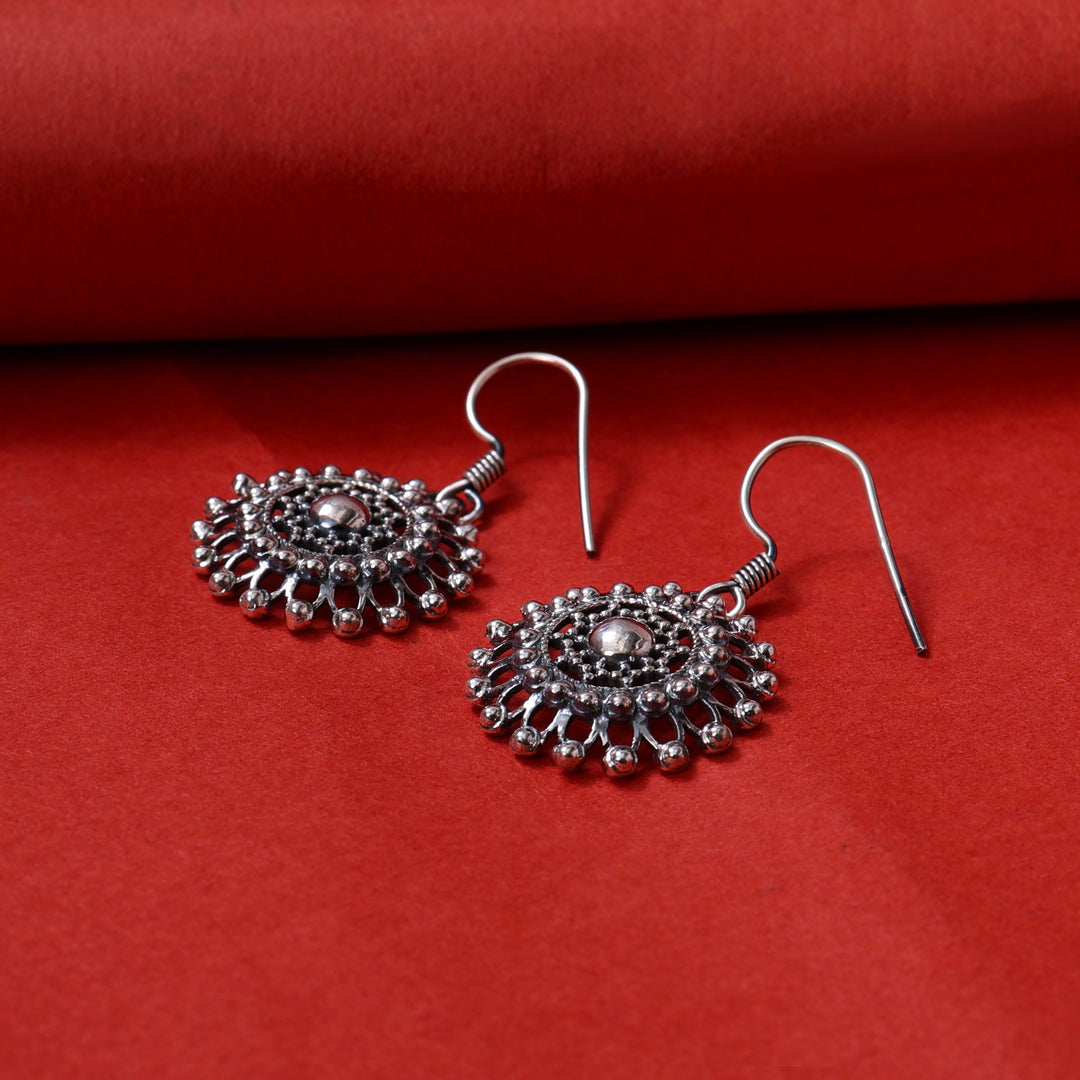 925 Silver Filigree Drop Earrings | Women's Floral Jewelry