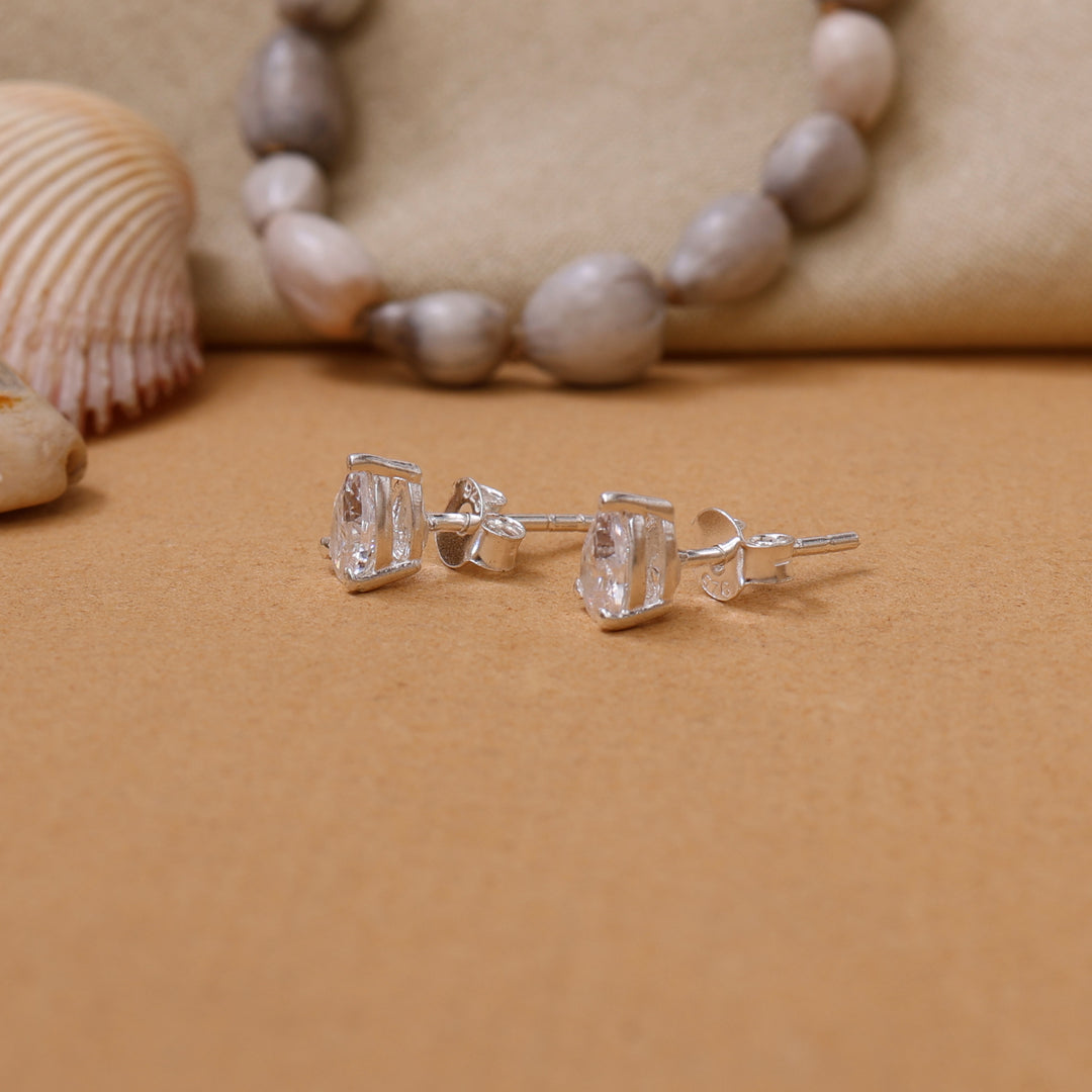 梨形切割钻石耳钉 | 银色 | 女士