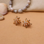 Load image into Gallery viewer, Gold Floral Stud Earrings with Diamonds | Women&#39;s Jewelry Gift
