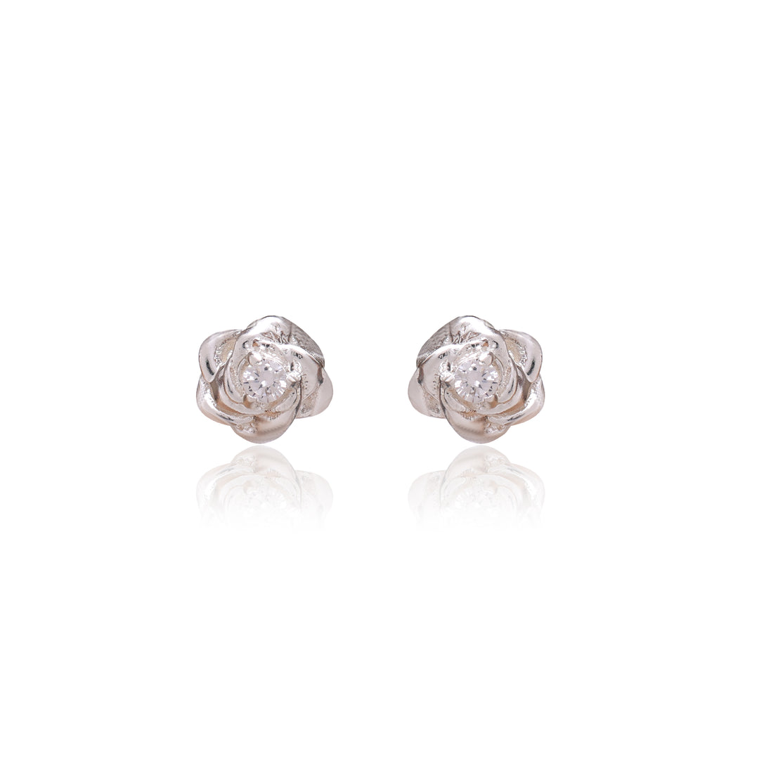 925 Silver Rose Stud Earrings for Women | Gift Jewelry