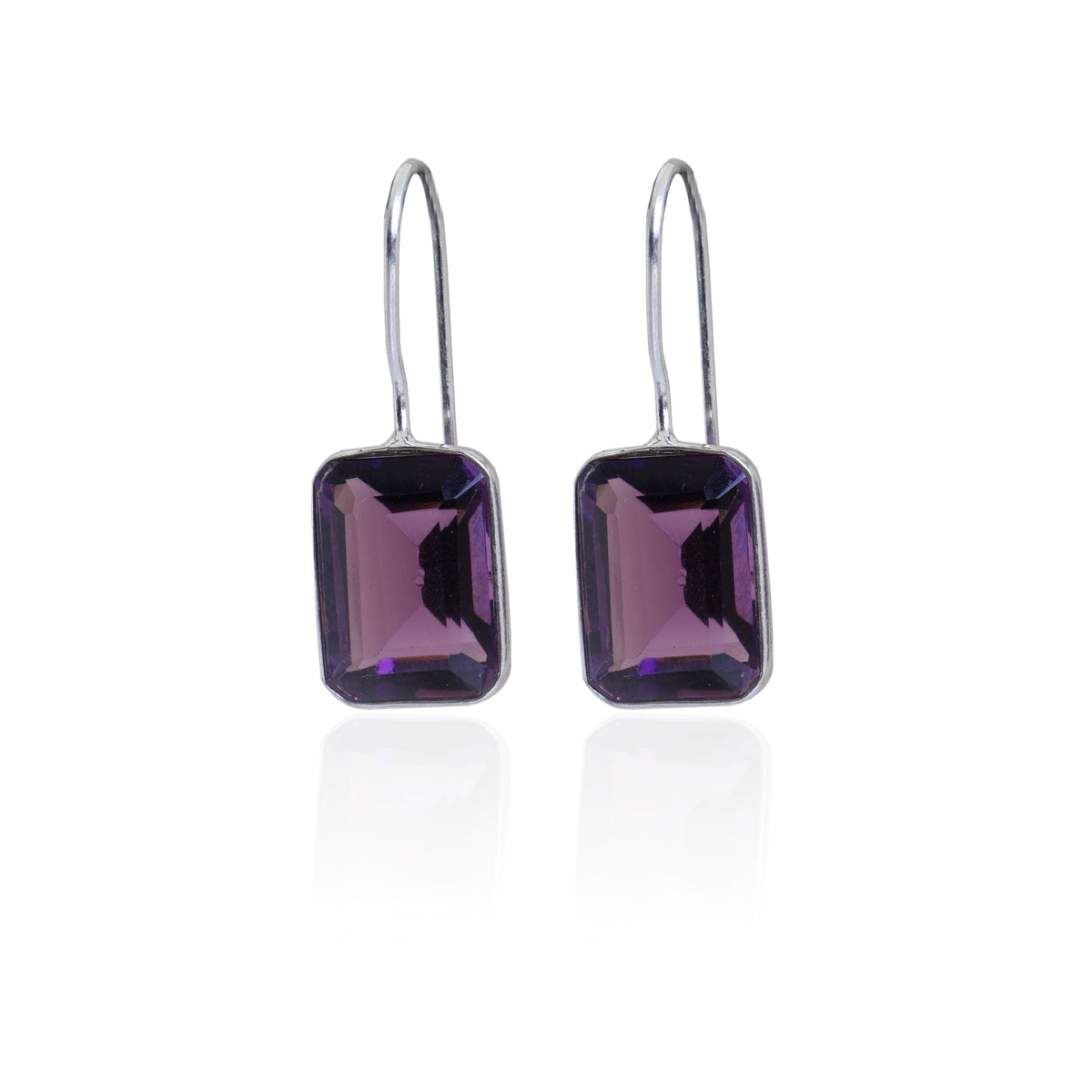 Pendientes de amatista de plata para mujer | joyería con piedras preciosas moradas