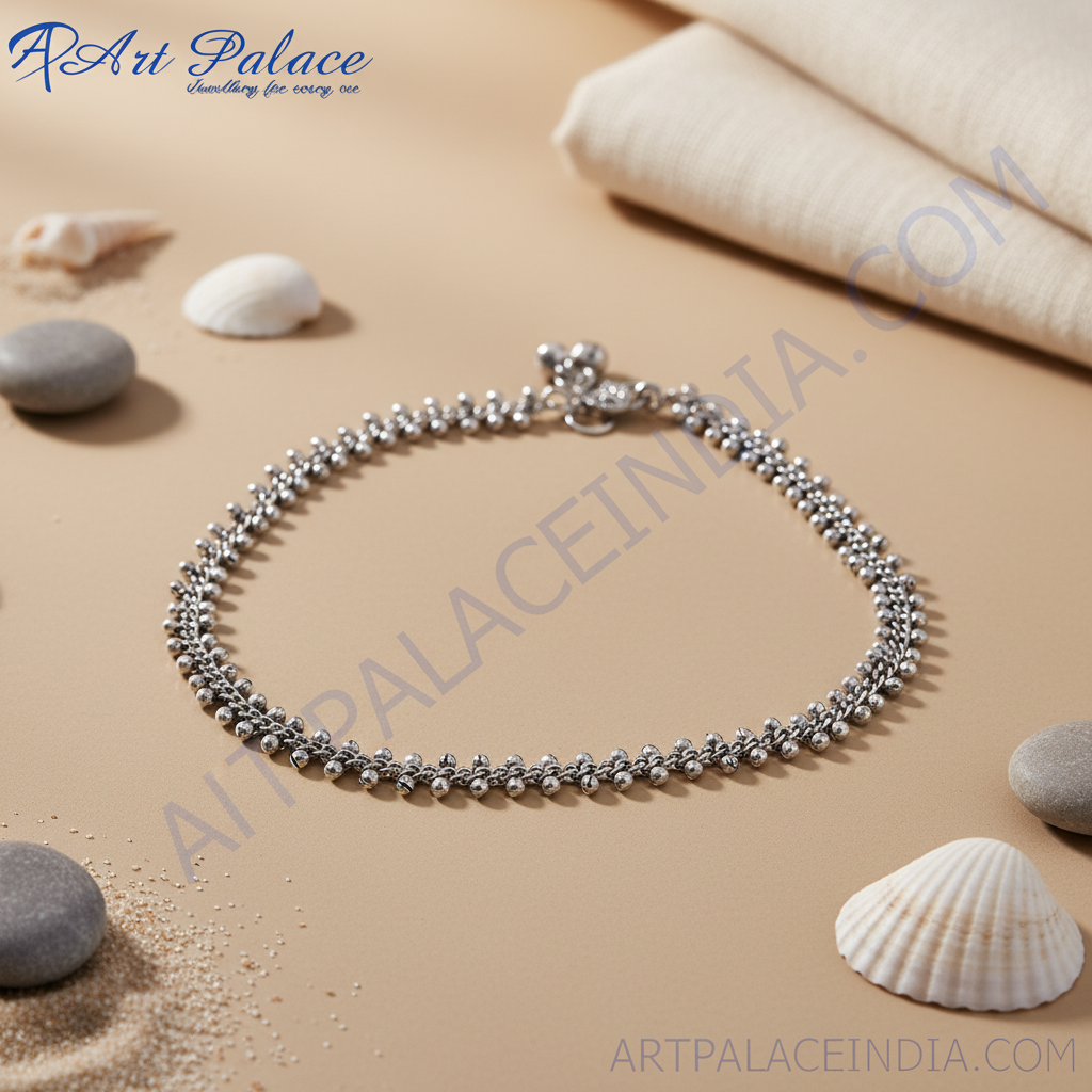 Oxidized Silver Anklet for Women | Bohemian Style | Gift