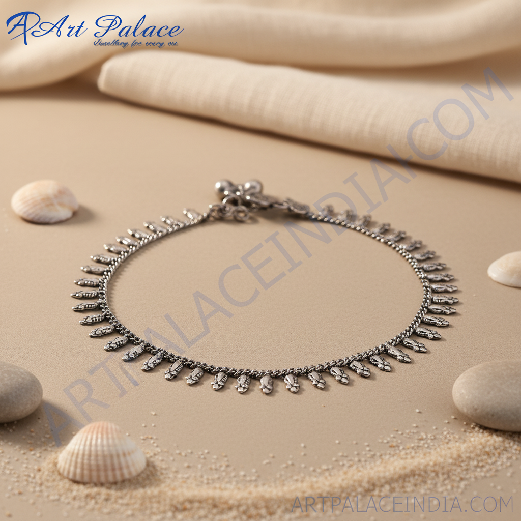 925 sterling silver anklet with delicate design and intricate detailing, a perfect gift for women