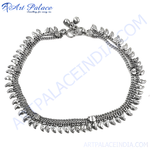Load image into Gallery viewer, 925 sterling silver anklet with leaf design. Perfect for women, daily wear.
